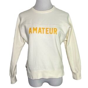 Tracksmith Trackhouse Crew Sweatshirt Size Small Cream Yellow Amateur Grayboy